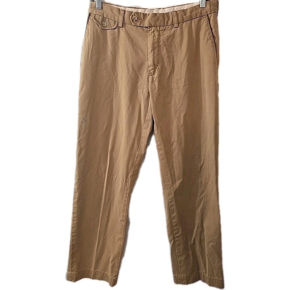 Polo Ralph Lauren Men's Chino Pants Khaki Tan Cotton Size 34x32 (Fits 32x30.5)